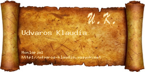 Udvaros Klaudia névjegykártya